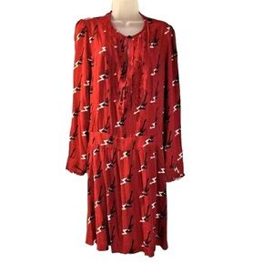 Zadig & Voltaire Paris red Guitar dress L